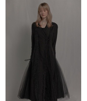 ELYWOOD Black Wool Long Coat