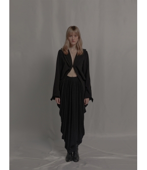 ELYWOOD Black Double-collar Blazer
