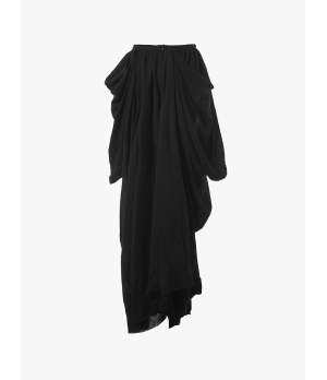 ELYWOOD Black Wool Layered Skirt