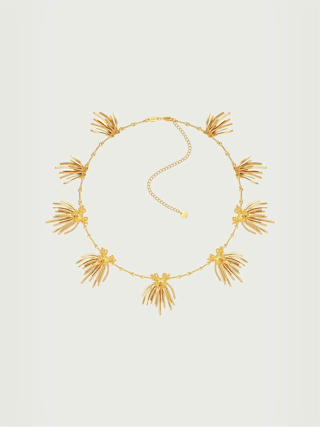 Gold multi-cluster tassel butterfly necklace