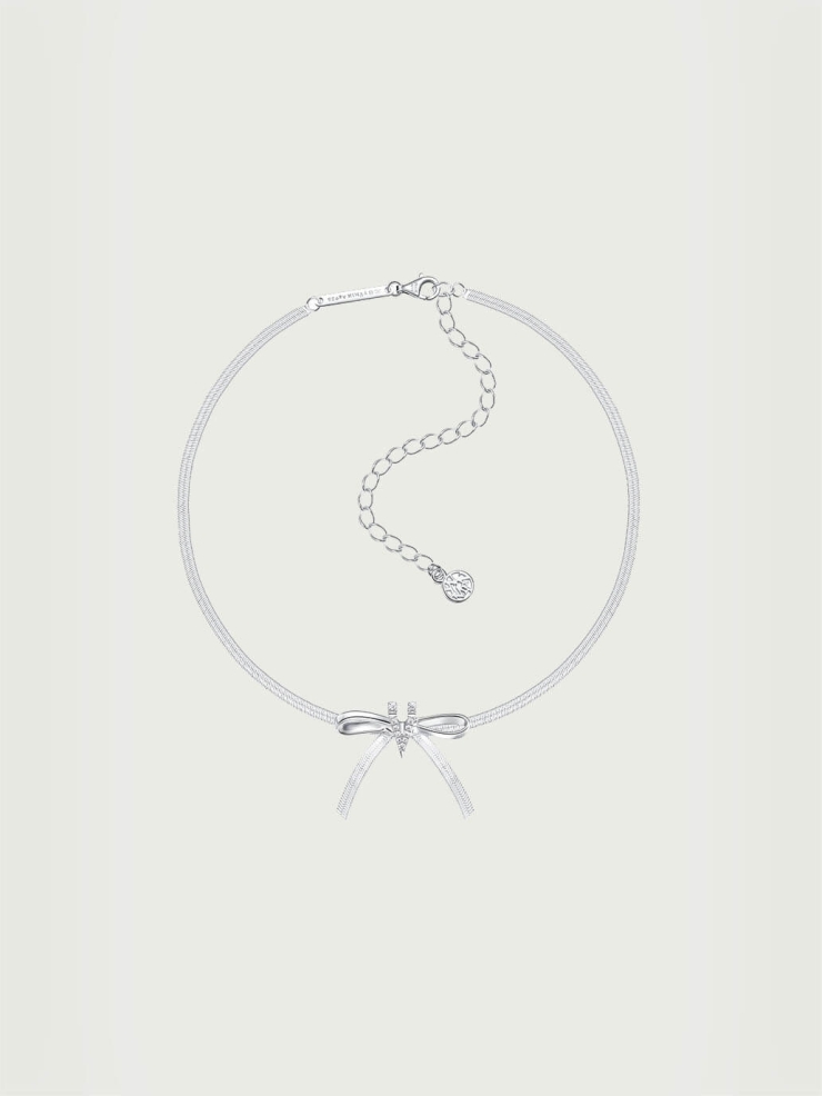 V Bowknot Ribbon Soft Necklace
