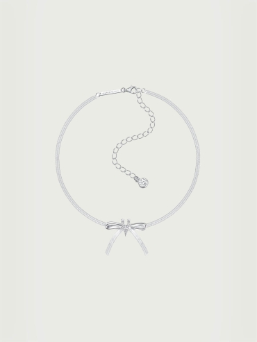 V Bowknot Ribbon Soft Necklace