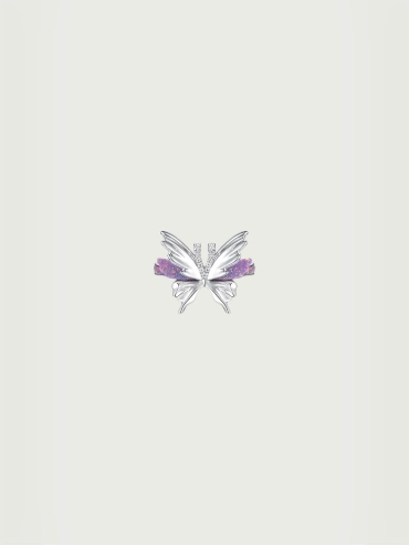 Purple Opal Butterfly Ring