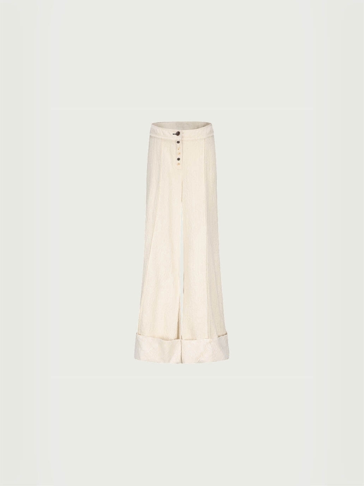 White Button Down Trousers