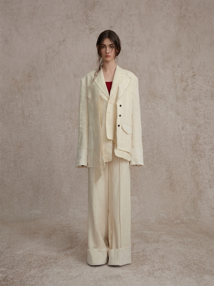 White Button Down Trousers