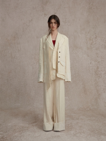 White Button Down Trousers