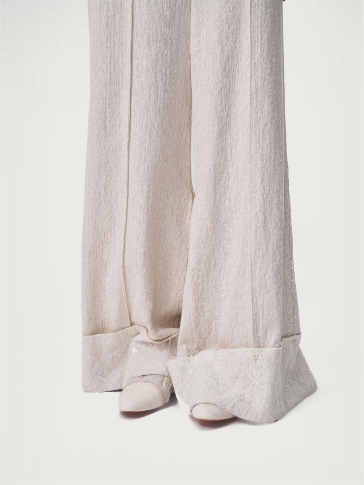 White Button Down Trousers