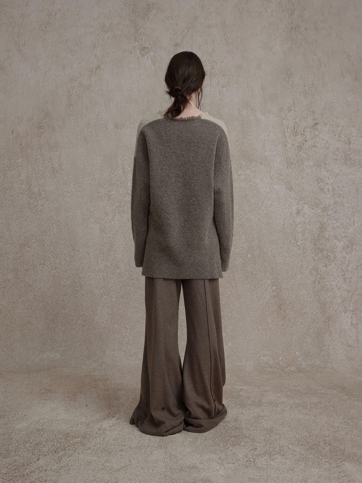 Brown Wool Button Down Trousers