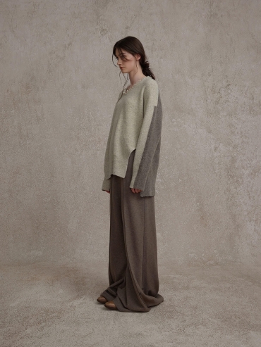 Brown Wool Button Down Trousers