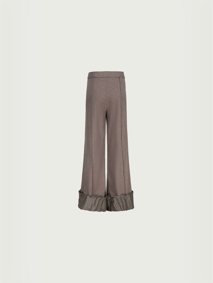 Brown Wool Button Down Trousers