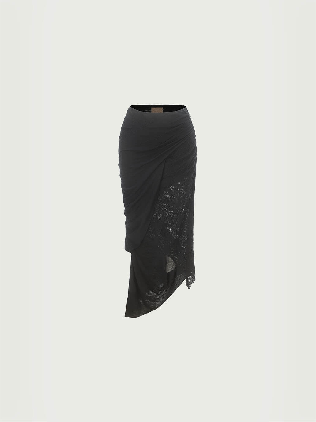 Black Irregular Knit Half Skirt