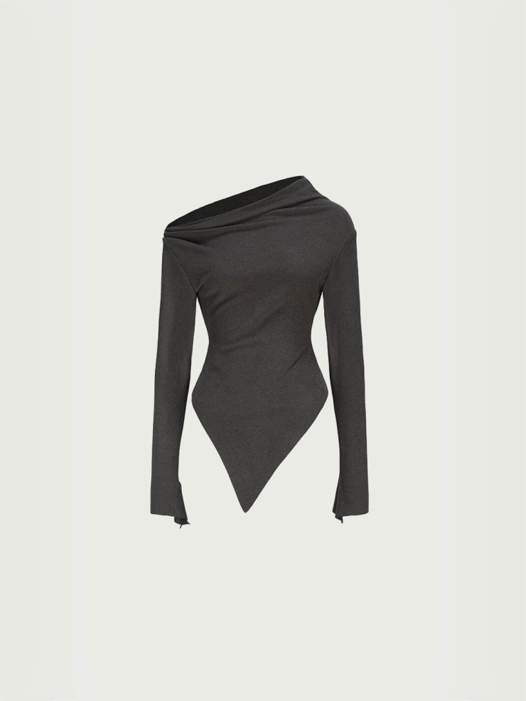 Gray Slouchy Knit Top