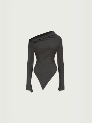 Gray Slouchy Knit Top