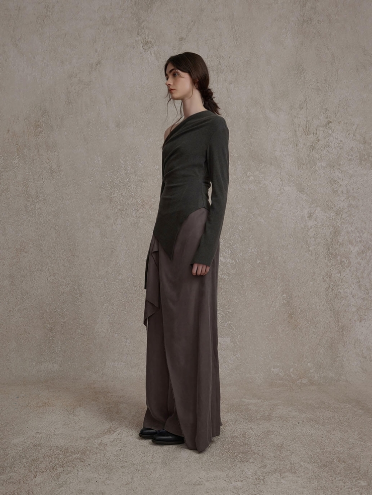 Gray Slouchy Knit Top