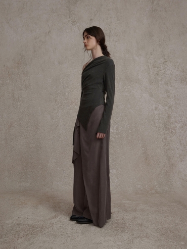 Gray Slouchy Knit Top