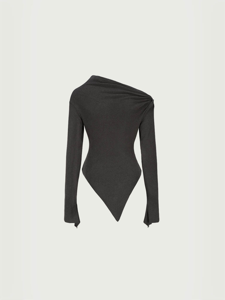 Gray Slouchy Knit Top