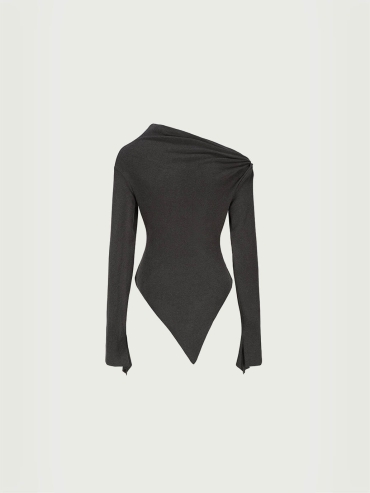 Gray Slouchy Knit Top