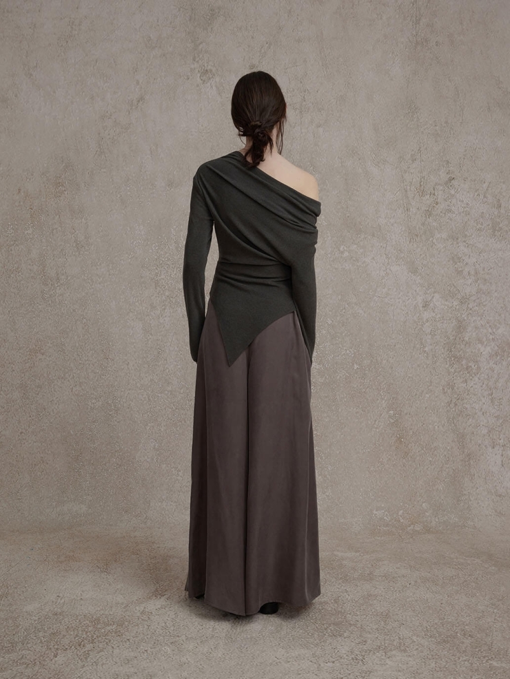 Gray Slouchy Knit Top