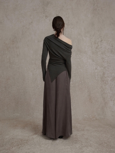 Gray Slouchy Knit Top