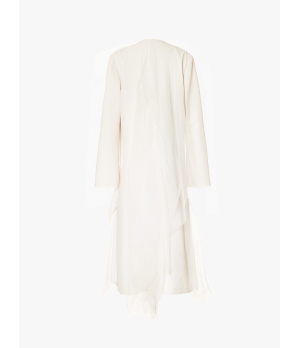 ELYWOOD White Long Silk Coat