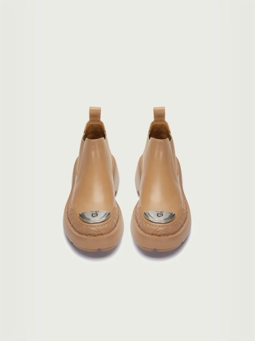 Brown Dreamcore Knight Rose Embossed Chelsea Boots