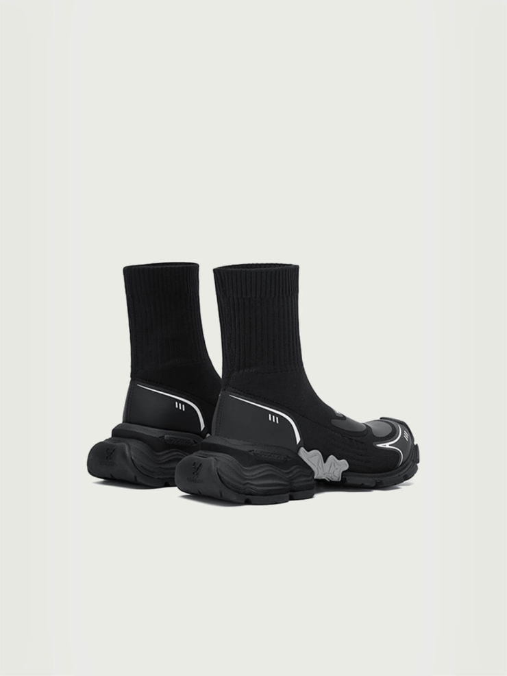 Black Dreamcore Angel Vintage Butterfly Sole Knitted Dad Shoes