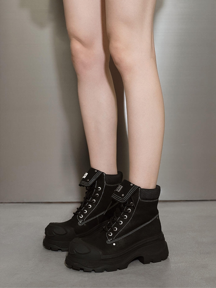 Black Dreamcore Angel Vintage Butterfly Sole Boots