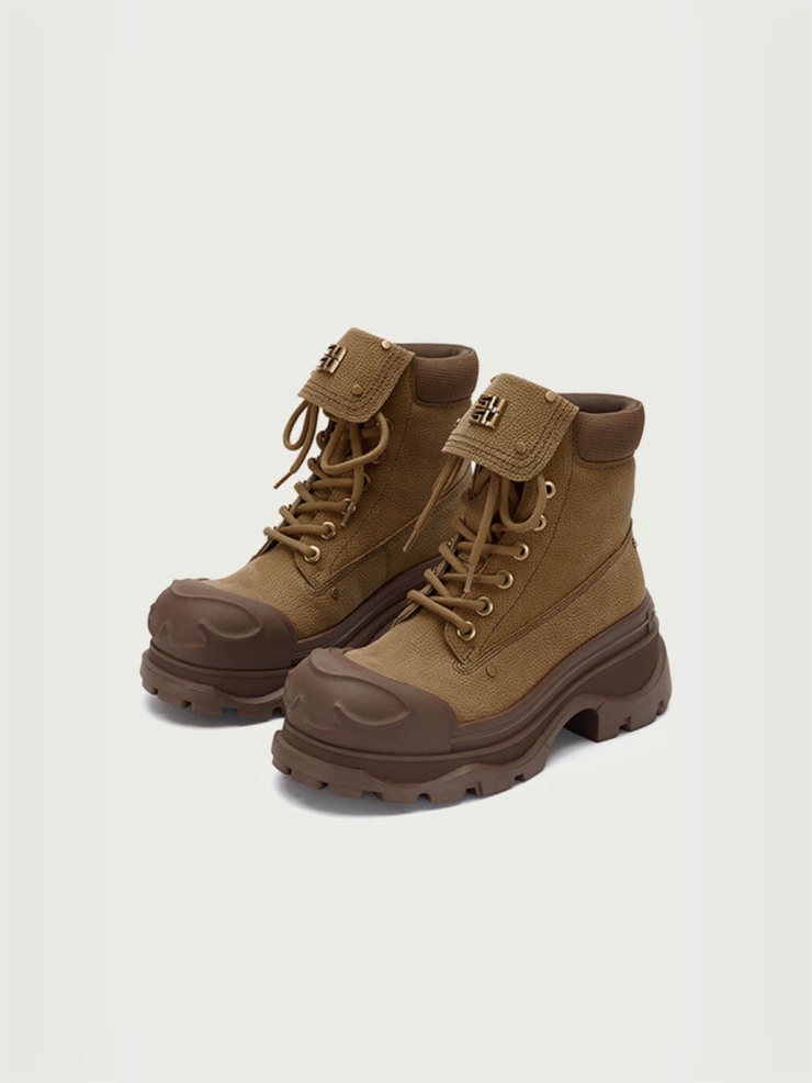 Brown Dreamcore Angel Vintage Butterfly Sole Boots