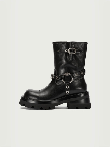 Black Dreamcore Knight Rebel Riding Boots