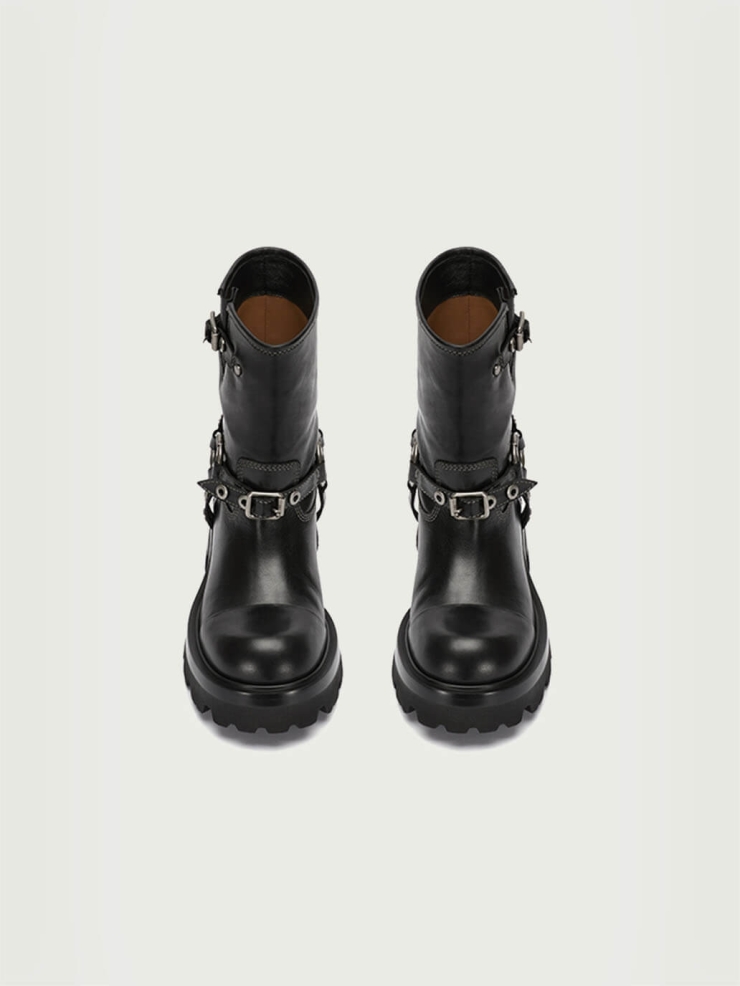 Black Dreamcore Knight Rebel Riding Boots