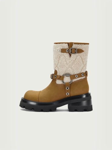 Brown and Beige  Dreamcore Knight Rider Rebel Riding Boots