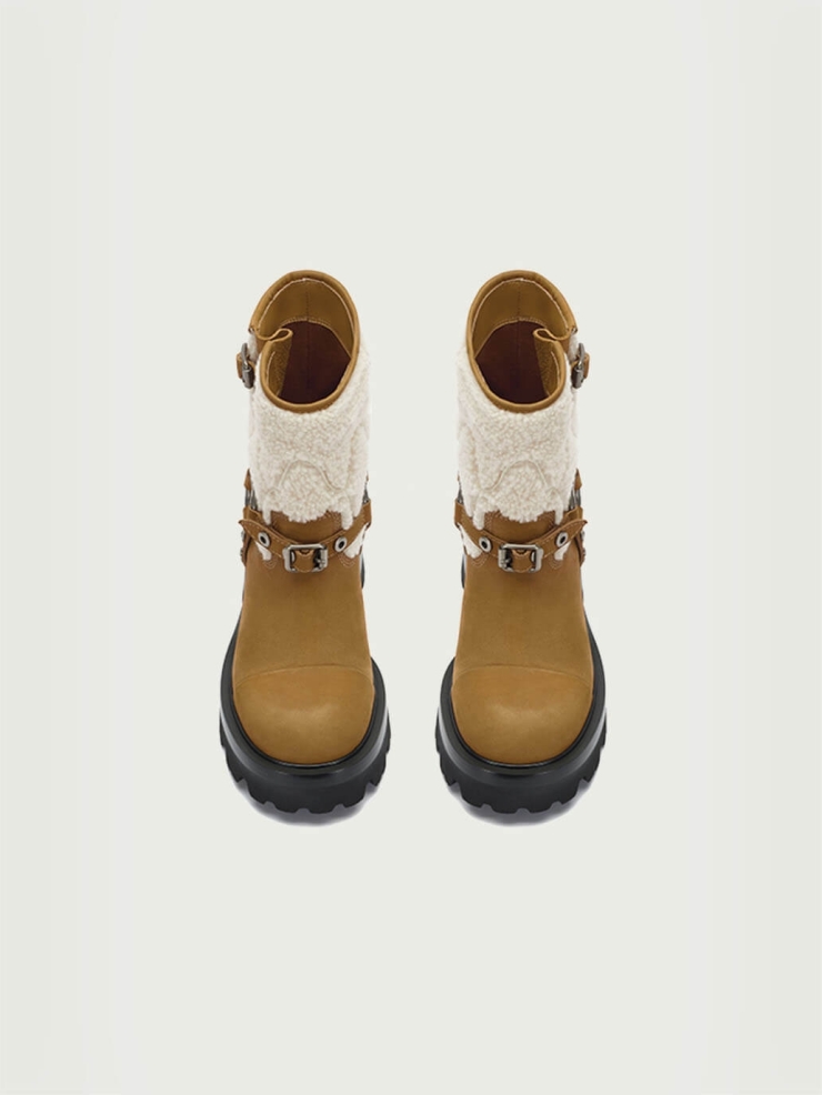 Brown and Beige  Dreamcore Knight Rider Rebel Riding Boots