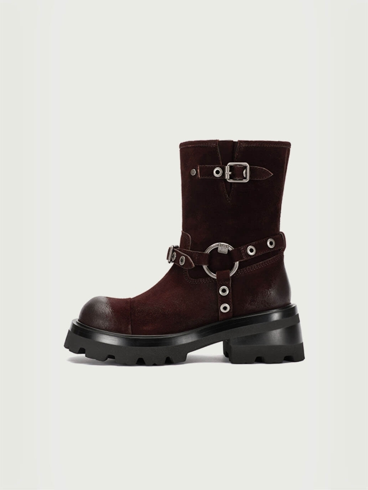 Red Dreamcore Knight Rider Rebel Riding Boots