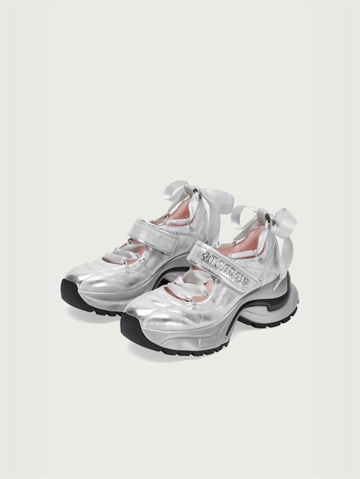 Silver Dreamcore Angel Sport Ballet Mary Jane Shoes