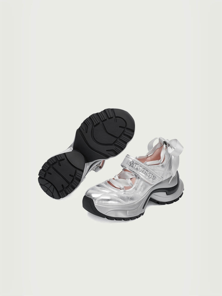 Silver Dreamcore Angel Sport Ballet Mary Jane Shoes