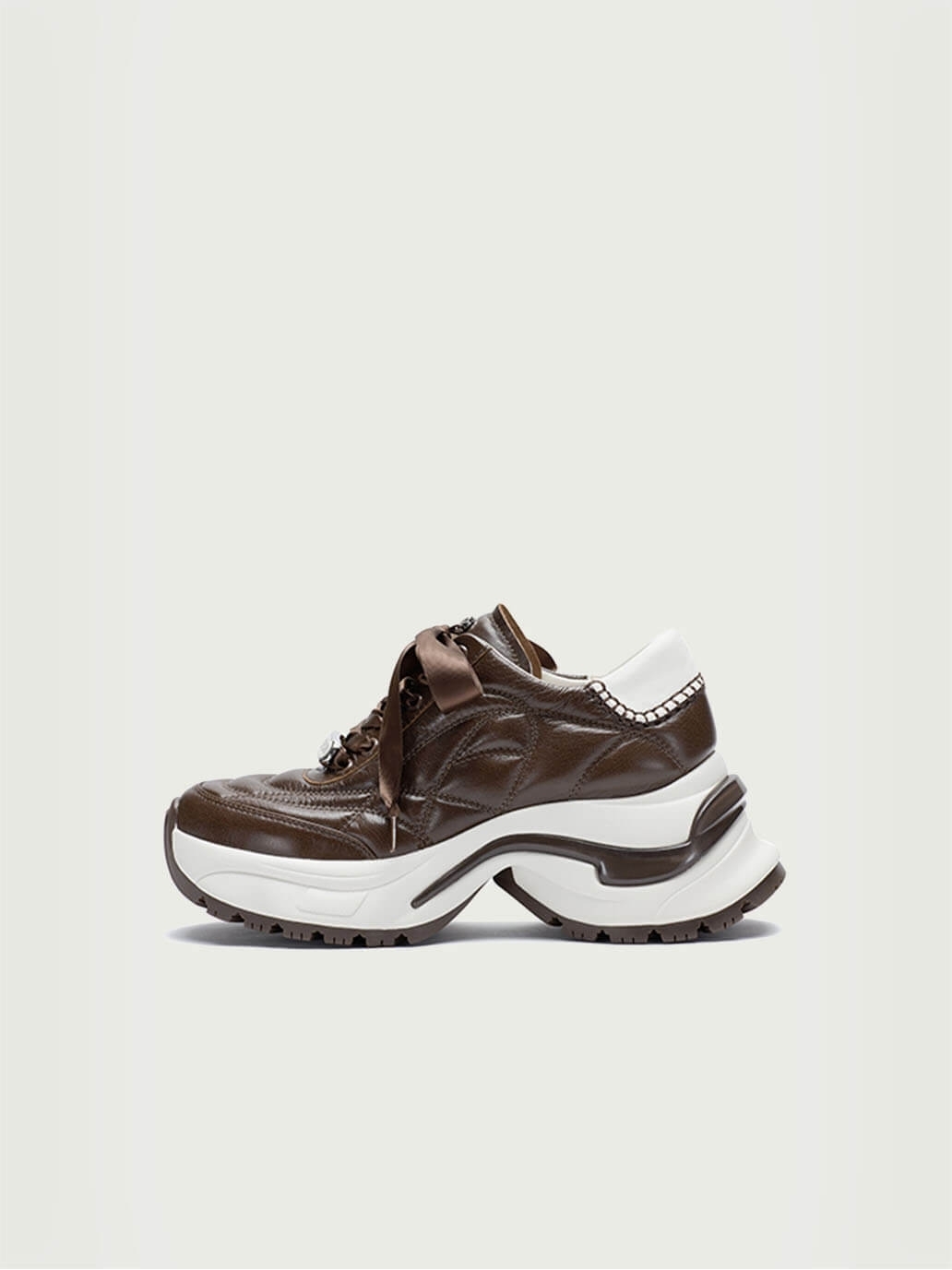 Brown Dreamcore Angel German Trainer Platform Sneakers