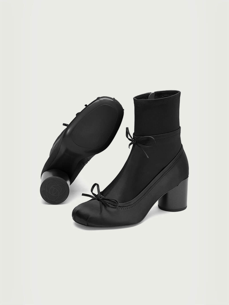 Black Dreamcore Angel Ballet Sock Boots