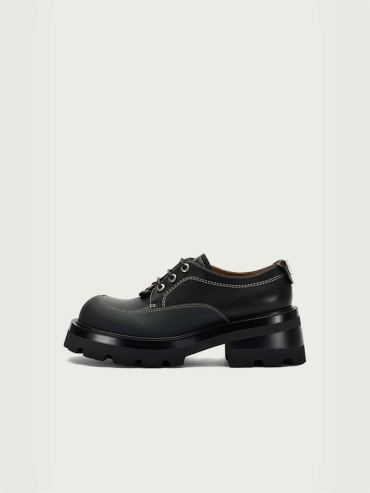 Black Dreamcore Angel Vintage Derby Shoes