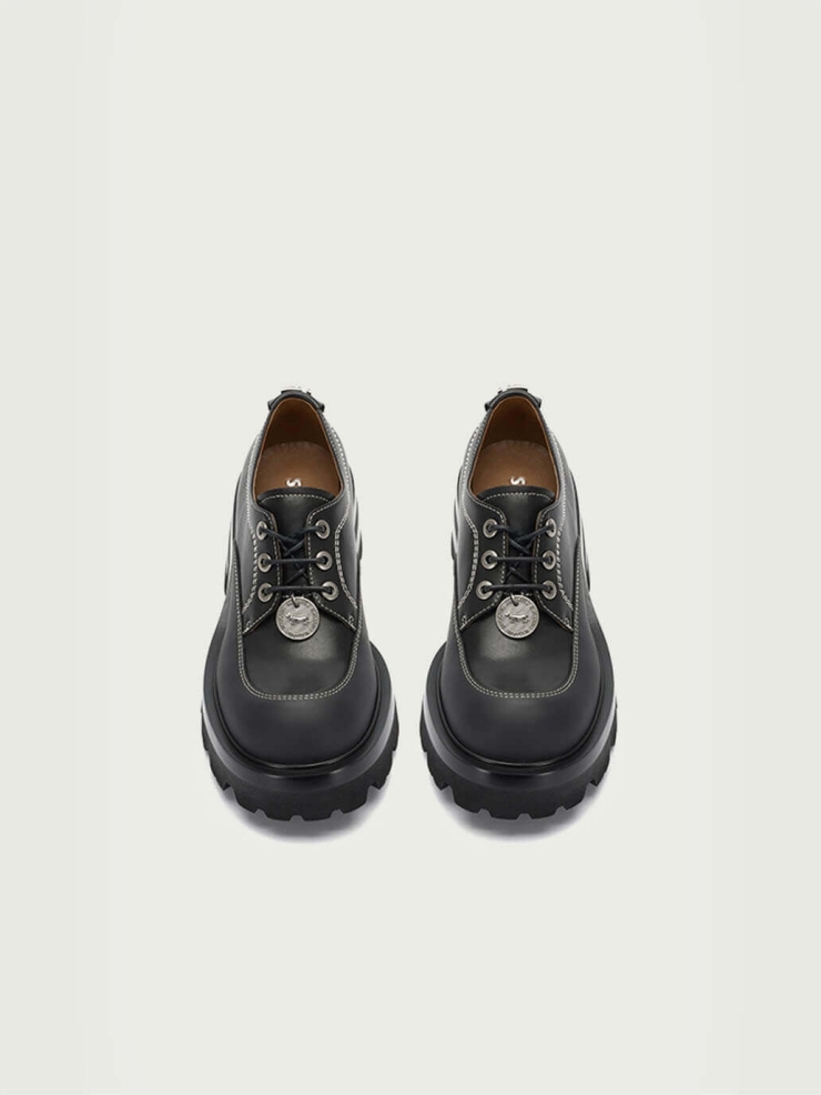 Black Dreamcore Angel Vintage Derby Shoes
