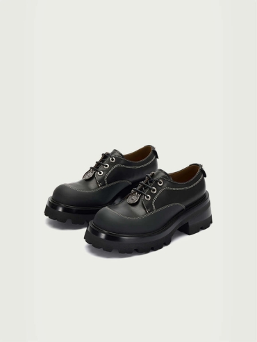 Black Dreamcore Angel Vintage Derby Shoes