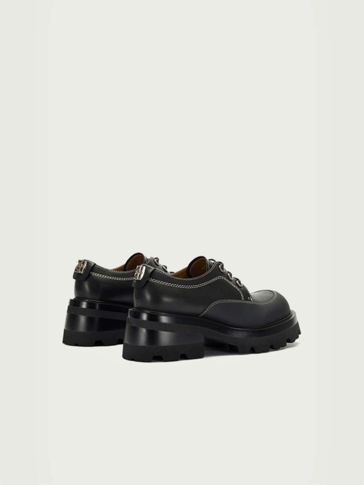 Black Dreamcore Angel Vintage Derby Shoes