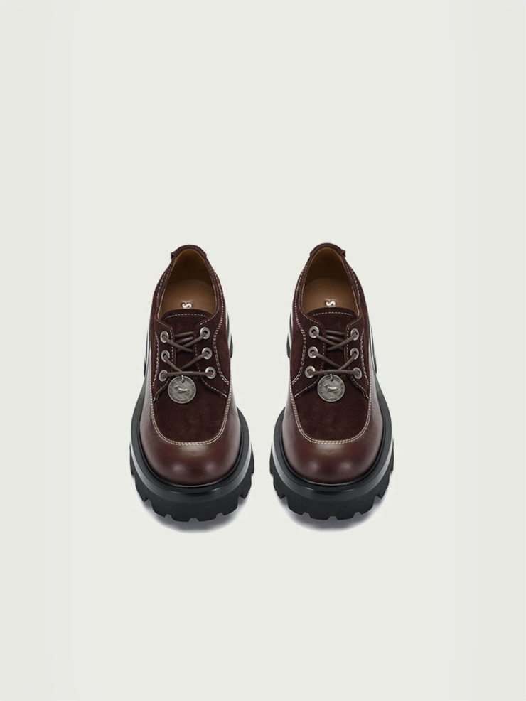 Red Dreamcore Angel Vintage Derby Shoes
