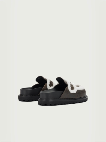 Black Dreamcore Angel Flat Fuzzy Mules