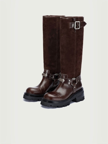 Red Dreamcore Knight Rebel Riding Boots