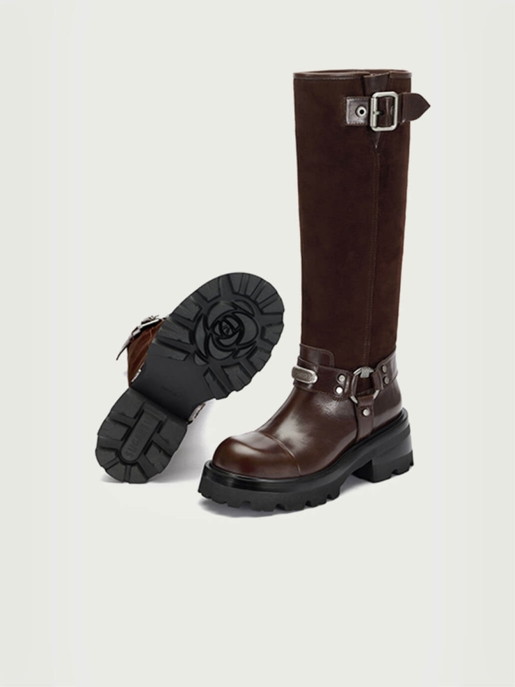 Red Dreamcore Knight Rebel Riding Boots