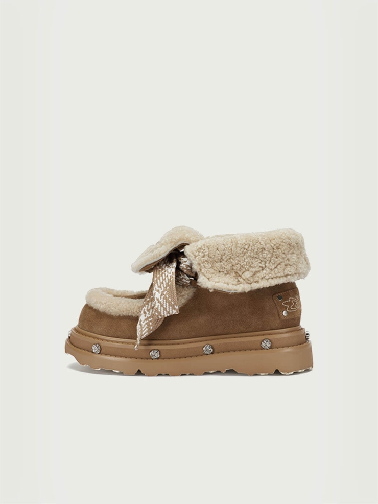 Brown DreamCore Angel Rose Sole Platform Snow Boots