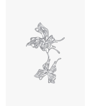 YVMIN Silver Shadow Double Liquify Butterfly Ring