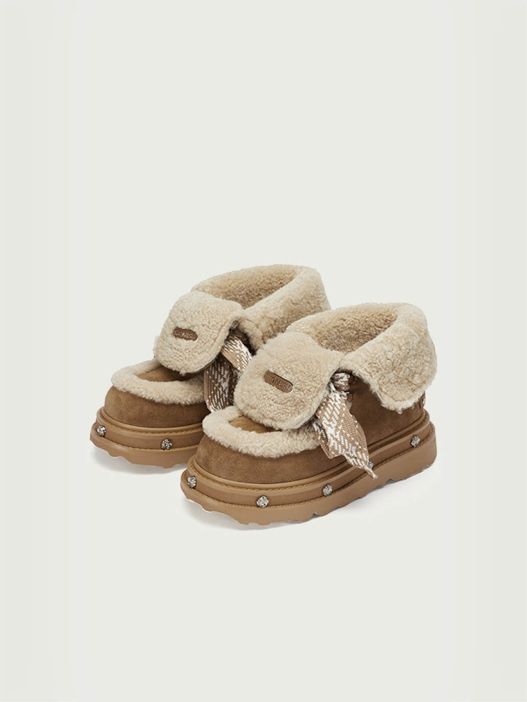 Brown DreamCore Angel Rose Sole Platform Snow Boots