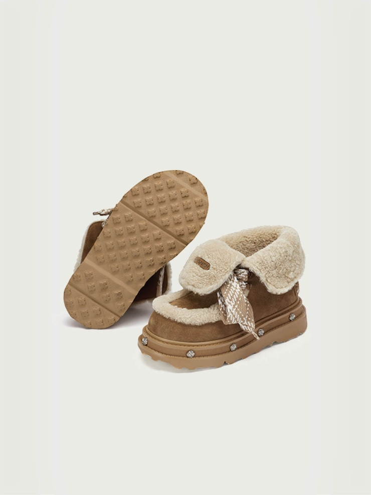 Brown DreamCore Angel Rose Sole Platform Snow Boots