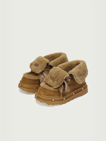 Brown DreamCore Angel Rose Sole Platform Snow Boots